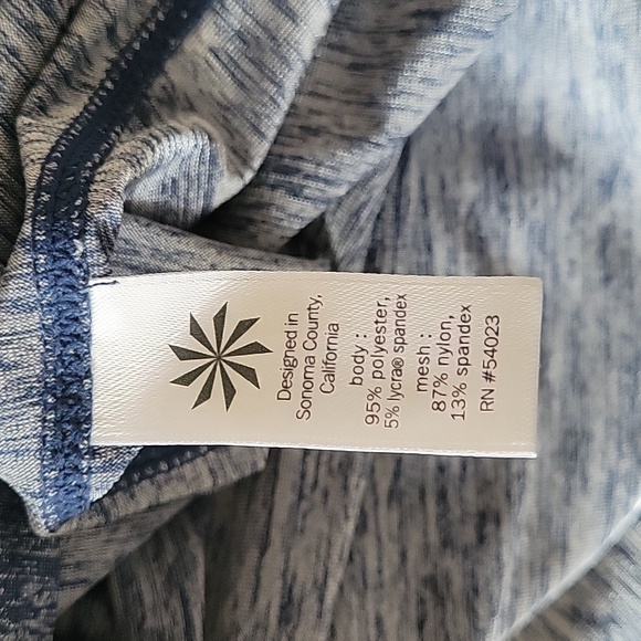 ATHLETA HI-LO Short Sleeve Top, XS, HEATHERED BLUE, EUC - Picture 7 of 8